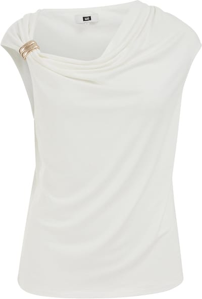 WE Fashion Dames top met gedrappeerd effect en gouden detail