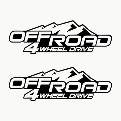 4x4 Off Road Stickers Zwart | Dubbelzijdige Auto Adhesieven voor Buiten