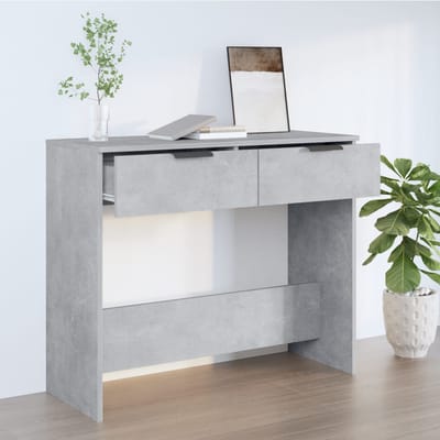vidaXL - Wandtafel - 90x36x75 - cm - bewerkt - hout - betongrijs