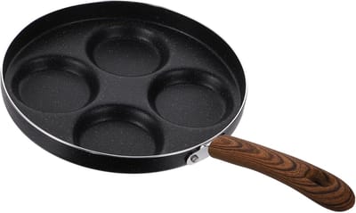Ei Bakpan - Antiaanbak Pan - Ontbijt Maken - Drie Gaten Ontwerp - 24.5 cm Lengte
