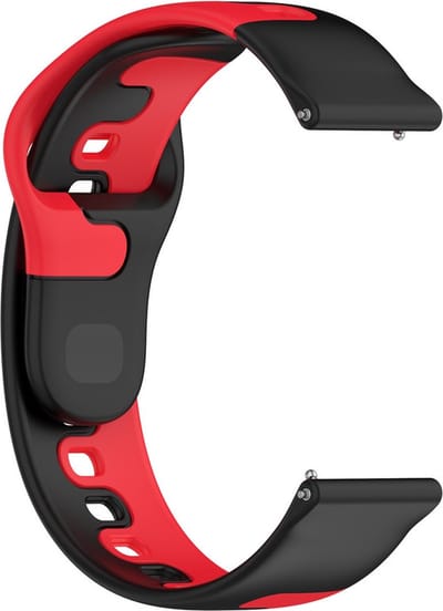 Siliconen bandje - geschikt voor Garmin Venu / Venu 2 Plus / Venu SQ / SQ 2 / Vivomove / 3 / Style / Vivoactive 3 / Vivoactive 5 / Forerunner 55 / 245 / 645 - zwart-rood