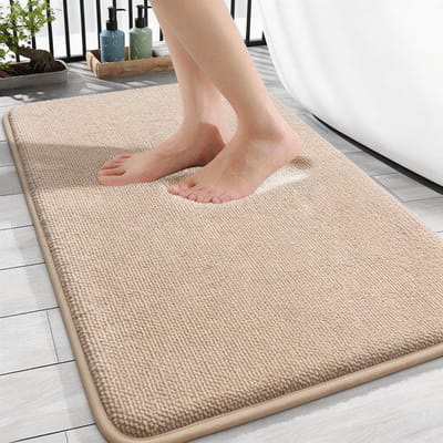 BOTC Badmat - Antislip - 80x50cm - Absorberende Badmat - Extra zachte absorberende - Machinewasbaar - Toiletmat - Abrikoos