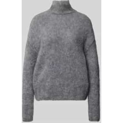 Regular fit gebreide pullover met opstaande kraag en mix van wol en mohair