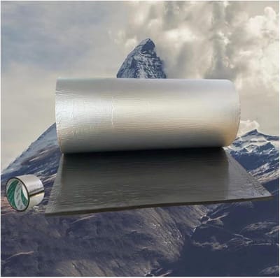 Isolatieplaat - Warmte reflecterend - Woning isoleren - Zelfklevend schuim - 3.2 x 3.2 ft - Aluminium