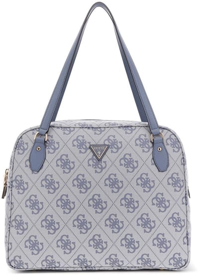 GUESS shopper reistas met laptopvak Travel Tote Slate Logo blauwgrijs