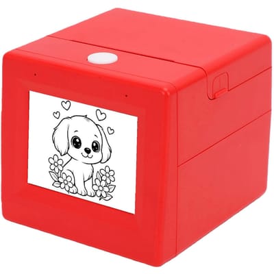 Boîte Imprimante Autocollants Vocaux IA Intelligente Machine à Autocollants Thermiques avec Affichage pour la Maison l'Étude les Projets DIY red