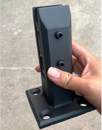 Glazen Balustrade Paal - Hekwerk Klem - Terras Afscheiding - Roestvrij Staal - 16cm Hoog - Zwart