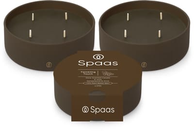 Spaas Glow Geurkaars in glas - Set van 3 kaarsen - Sandelhout en Irisolie - circa 20u - Twinkling Touch