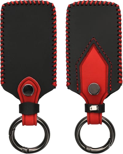 kwmobile autosleutel hoesje geschikt voor Mazda 3-Knoppen CX30 CX50 CX60 CX90 MX-30 - Autosleutel behuizing in mat zwart / rood