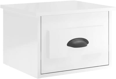 Wandnachtkastjes Set - Zwevende Kastjes - Slaapkamer Opbergen - Hoogglans Afwerking - 415 cm Breed - Wit