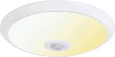 LED Plafondlamp met Sensor + Dag en Nacht Sensor - Kozolux Crimpy - 20W 1500lm - Aanpasbare Lichtkleur CCT - Opbouw - Rond - Wit