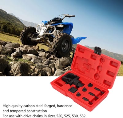 Dailygoods- Kettingbreker 8-delig - Klinknagelset - Gereedschapsset - Motorfiets/ATV/Auto - Geschikt voor 520/525/530/532 - Gesmeed koolstofstaal - Kettingsnijder