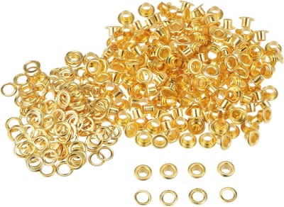 300 Stuks Oogjes Set - Metalen Oogjes 4mm voor Schoenen, Kleding, Tassen en DIY Projecten met Ringen (Goud)