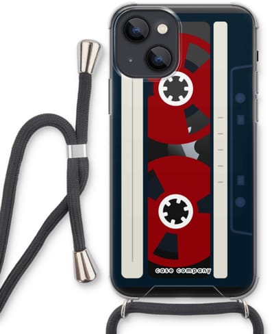 Case Company® - Hoesje met koord geschikt voor iPhone 13 mini hoesje met Koord - Here's your tape - Telefoonhoesje met Zwart Koord - Bescherming aan alle Kanten en Over de Schermrand