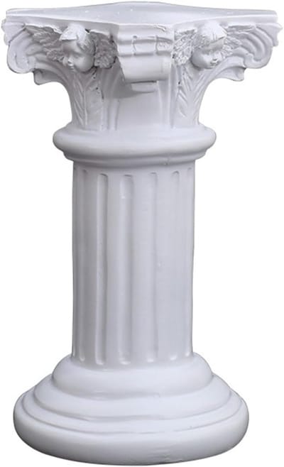 Romeinse Zuil Beeldje - Griekse Pilaar - Interieur Decoratie - Tijdloze Elegantie - 14.4 cm Hoog - Wit