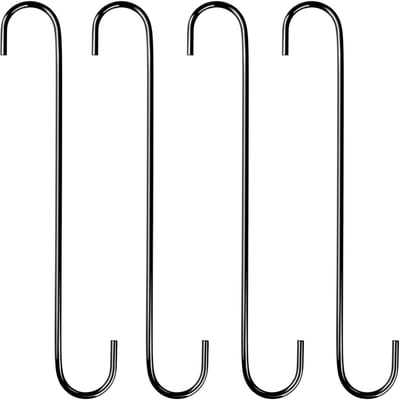 Dailygoody - S-Haak - Roestvrij Staal - Sterk en Duurzaam - Zwart - Geschikt voor Binnen en Buiten - Perfect voor Planten en Vogelvoeders