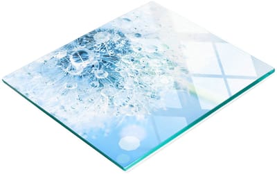 Multifunctionele decoratieve snijplank voor de keuken, gehard glas, paardenbloemmotief, 60x52 cm