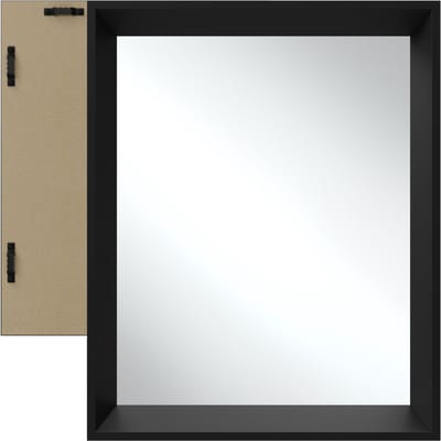 tectake® - Wandspiegel Elina - Badkamerspiegel - Rechthoekige spiegel met stevige kunststoflijst - 40,6 x 50,8 cm - Spiegel voor de badkamer, woonkamer of slaapkamer