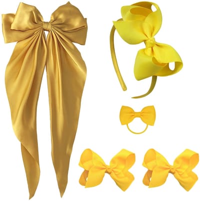 Dailygoods - GWAWG Strik haarclip, haarstrikken voor vrouwen, meisjes school haaraccessoires, elastische hoofdband haarclips kit, strik paardenstaart houder, haaraccessoires voor meisje Kerstmis verjaardagscadeaus