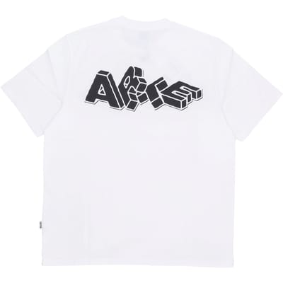 Mannen T-shirt Block Print T-shirt Wit