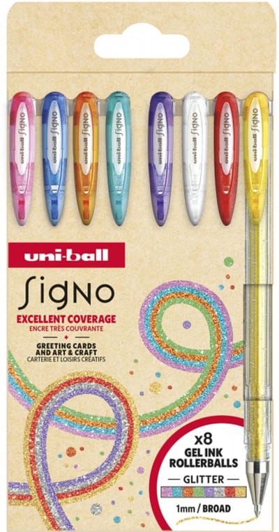 Uni-Ball - Signo Glitter - 8 kleuren - Gelroller - 8 stuks - UM1208