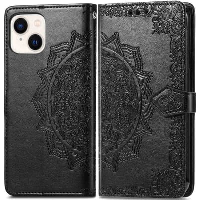 imoshion Hoesje - Geschikt voor Apple iPhone 14 / 13 - Mandala Bookcase - Zwart