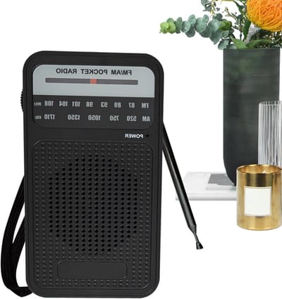 Draagbare Radio - Zakradio Batterij - Muziek Luisteren - Senioren Vriendelijk - 13 x 7.2 x 3.1 cm - Zwart