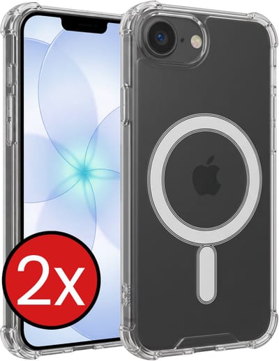 Hoesje - 2 Stuks - Geschikt voor Apple iPhone 17e - Magsafe Compatible - Sterk & Shockproof - Shock Proof Case - Back Cover - Telefoon Hoes - Telefoonhoes - Transparant