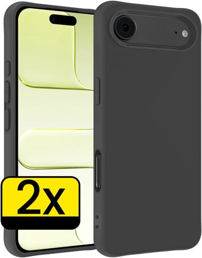 Hoesje - 2 Stuks - Geschikt voor Apple iPhone Air - Sterk & Shockproof - Case Siliconen - Back Cover - Telefoon Hoes - Telefoonhoesjes - Zwart