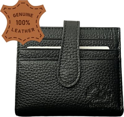 Westpolo Stijlvolle leren pasjeshouder - Perfect cadeau voor verjaardagen, Valentijnsdag, Moederdag en Vaderdag! - Zwart - Met Luxe Cadeaubox - 9075 van Leerella