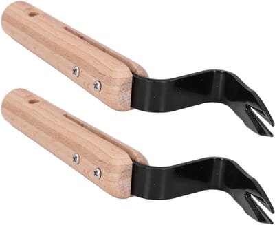Onkruidverdelger met Vorkkop - Tuinwieder Schep - Onkruid Verwijderen - Ergonomisch Houten Handvat - 2 stuks - Niet gespecificeerd