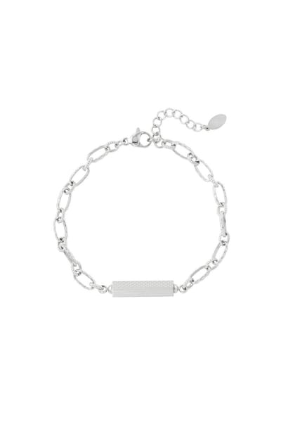 Yehwang Schakelarmband Zilverkleur - Met Bedel - RVS - Nikkelvrij - 16 cm