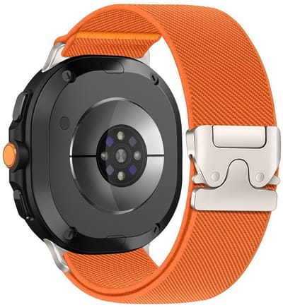 Nylon bandje - geschikt voor Samsung Galaxy Watch 8 (40mm) / Galaxy Watch 8 (44mm) / Galaxy Watch 8 Classic - elastisch parachute sluiting - oranje