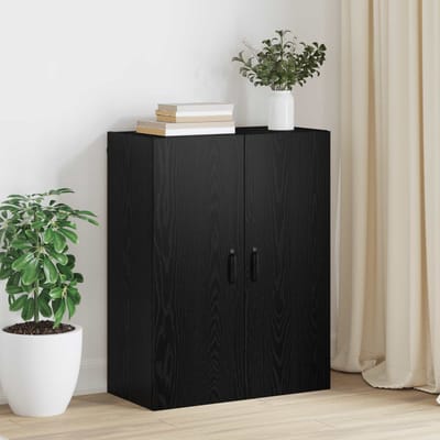 vidaXL - Wandkast - Zwart - Eiken - 69,5 - x - 34 - x - 90 - cm - Bewerkt - hout