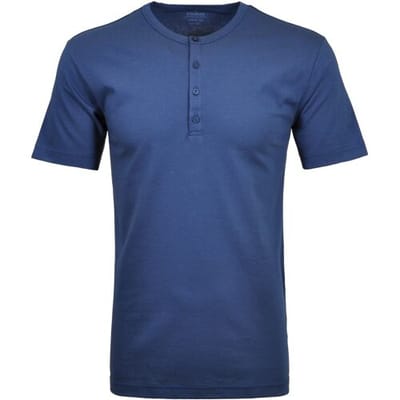 Ragman T-Shirt Serafino Round Neck Uni Pima Cotton Night Blue / male