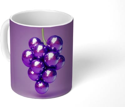 Mok - Koffiemok - Druif - Disco - Glitter - Paars - Mokken - 350 ML - Beker - Koffiemokken - Theemok