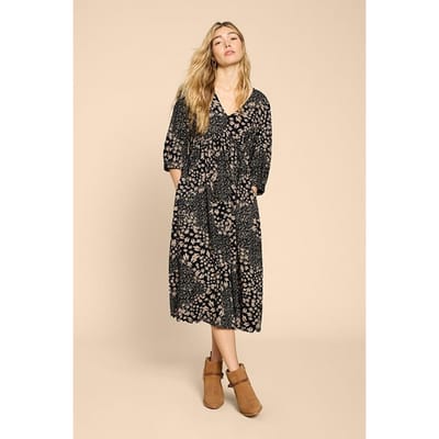 White Stuff Lucy Eco Vero Mini Dress Black Printed Size: 6 PETITE | Midi Dresses Outlet | Dames | Zwart