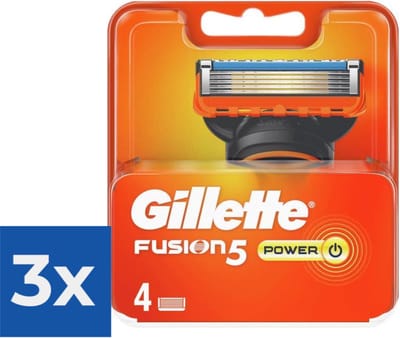 Gillette Fusion5 Power Navulmesjes Voor Mannen 4 stuks - Voordeelverpakking 3 stuks