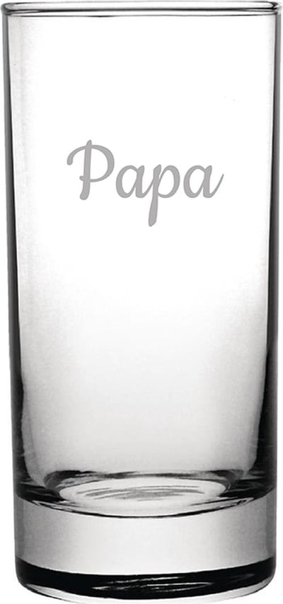 Gegraveerde longdrinkglas 28,5cl Papa