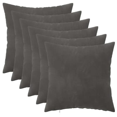 vidaXL - Kussensloop - 6 - pcs - HEERLEN - Donkergrijs - 30 - x - 30 - cm - Fluweel