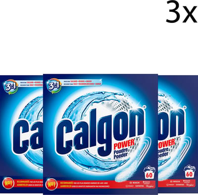 Calgon 3 in 1 Power Poeder Wasmachine Reiniger en Anti kalk - 60 Doseringen x3