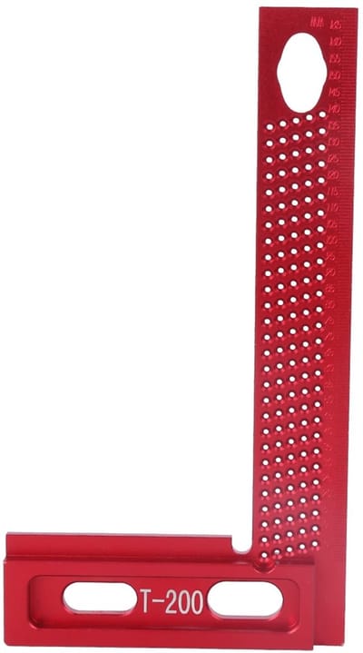 Cosensi- Boormal T-vormig - Houtbewerking Accessoire - Aluminium Legering - 200 mm - Duurzaam - Precisie Markeren - Houtmeetlat
