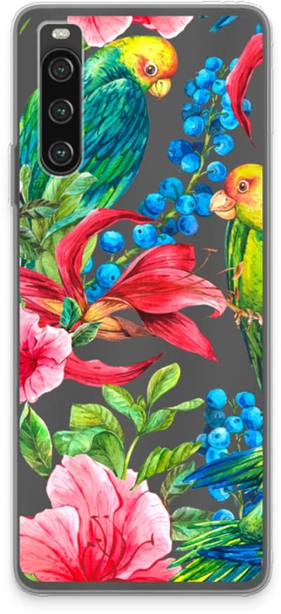 Case Company® - Hoesje geschikt voor Sony Xperia 10 IV hoesje - Papegaaien - Soft Cover Telefoonhoesje - Bescherming aan alle Kanten en Schermrand