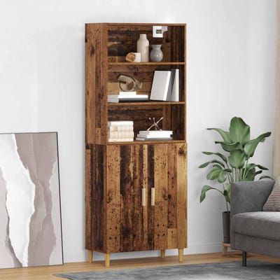 vidaXL - Highboard - Oud - Hout - 69,5 - x - 32,5 - x - 180 - cm - Bewerkt - hout