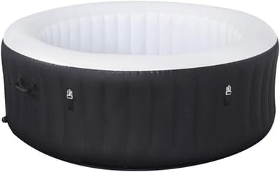 REN® Opblaasbare Jacuzzi - Jacuzzi Opblaasbaar - Opblaasbare Zwembaden - Zwart/Wit - 180cm x 180cm x 65cm