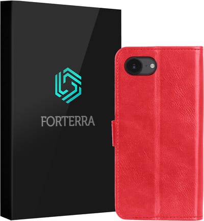 Hoesje Geschikt voor Apple iPhone 17e - Luxe Bookcase - Walletcase Hoes - Portemonnee - Cover - Rood