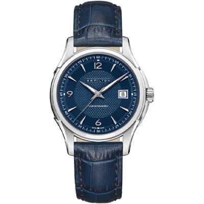 Hamilton Jazzmaster Serie Automatisch Mechanisch Uurwerk 50m Waterbestendig Horloge 40mm Blauwe Wijzerplaat Roestvrijstalen Kast Herenhorloges Zilver H32515641 Regular Watch Box,Blue Dial blue