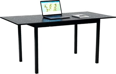MEUBLES COSY Bureau Uitschuifbaar – Industrieel Design,Stabiel, Uitschuifbaar – Zwart