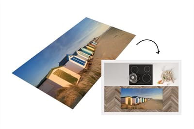 Keukenloper - Loper keuken - Strand - Hut - Kleuren - 120x60 cm - Keukenloper vinyl