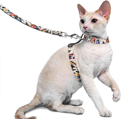 Lexium Kattenharnas - Kattentuigje met looplijn - Katten harnas - Kattenharnas met leiband - Kattenharnas met looplijn - Kattenlijn - Kattentuig